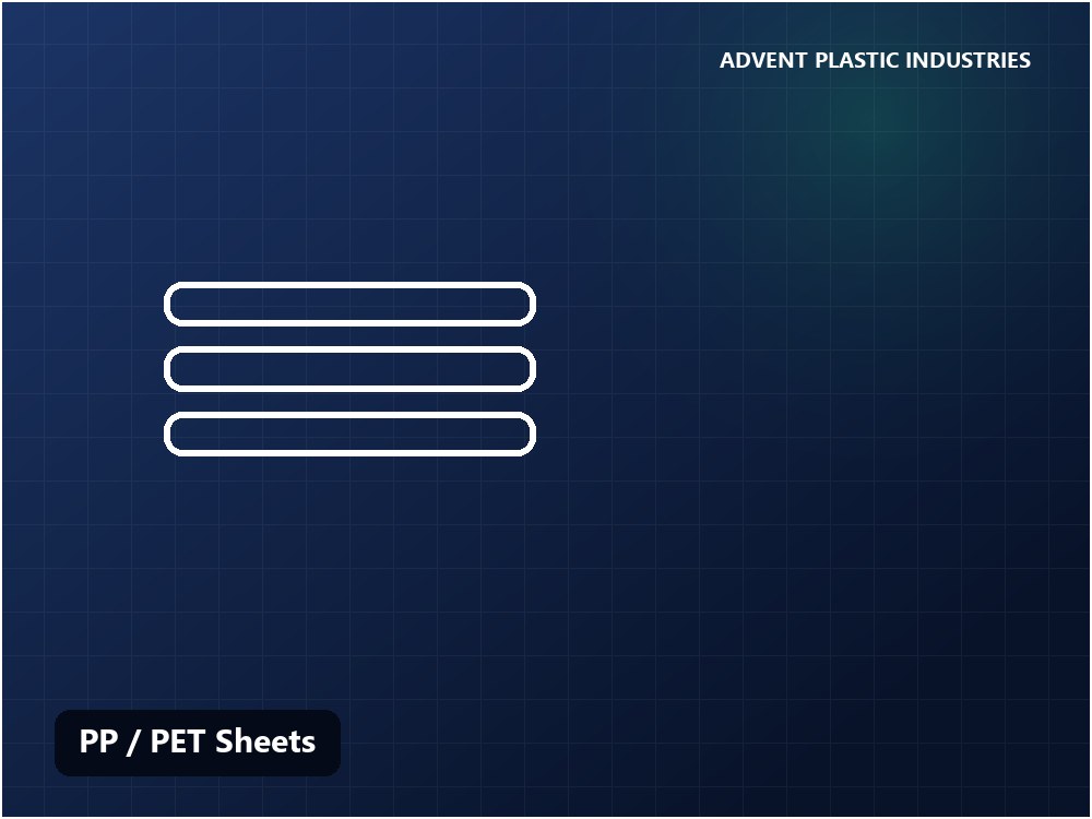 Finished PP and PET sheet stacks